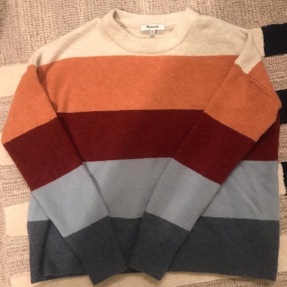 Madewell Crofton Striped Pullover Sweater in Coziest Yarn XXS - Picture 3 of 8
